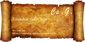 Csonka Gábor névjegykártya
